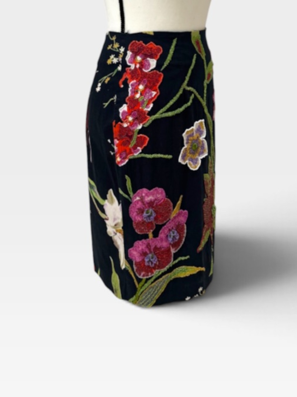 Dolce Apparel Beaded Floral Pencil Skirt Vintage 90s Medium - Picture 13 of 15